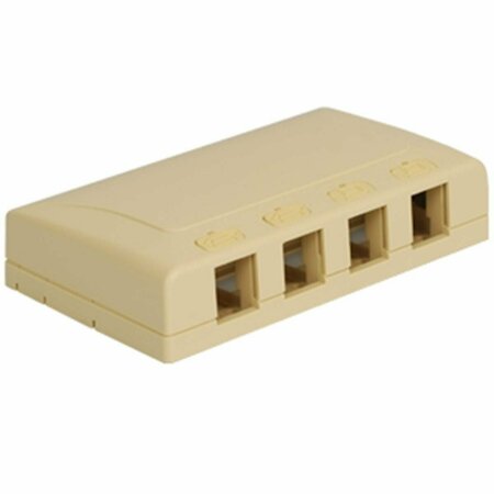 ICC 4 Port Surface Mount Box With Station ID - Ivory IC108SB4IV